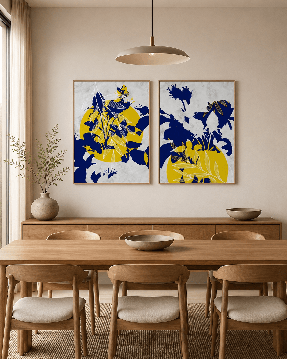 KIT 2 QUADROS DECORATIVOS - AMARELO DA HELO